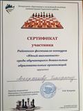 Сертификат участника районного фестиваля-конкурса "Юный шахматист2